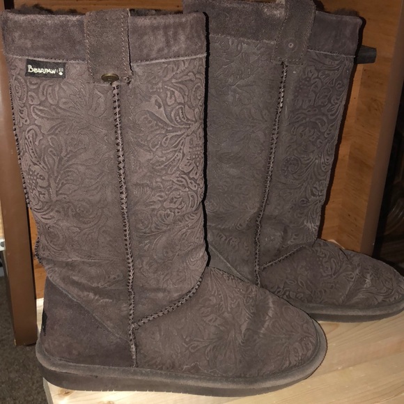 BEARPAW Brown Lace Winter Boots - Picture 1 of 6